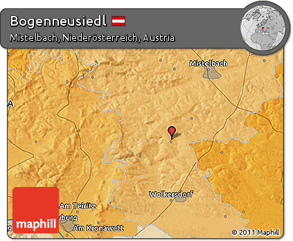 Political 3D Map of Bogenneusiedl