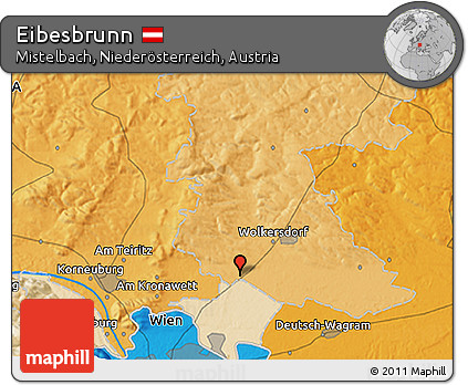 Political 3D Map of Eibesbrunn