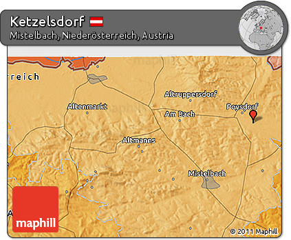 Political 3D Map of Ketzelsdorf
