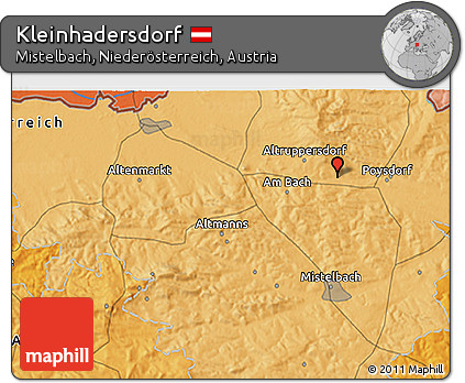 Political 3D Map of Kleinhadersdorf