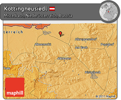 Political 3D Map of Kottingneusiedl
