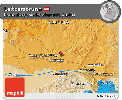 Political 3D Map of Leitzersbrunn
