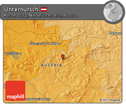 Political 3D Map of Unternursch