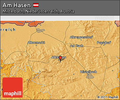 Political 3D Map of Am Hasen