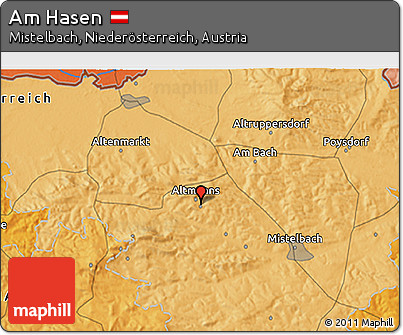 Political 3D Map of Am Hasen