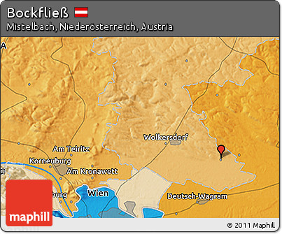 Political 3D Map of Bockfließ