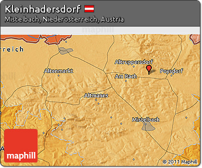 Political 3D Map of Kleinhadersdorf