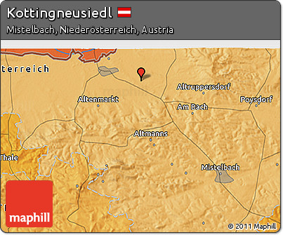 Political 3D Map of Kottingneusiedl