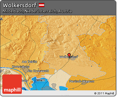 Political 3D Map of Wolkersdorf