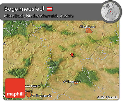 Satellite 3D Map of Bogenneusiedl