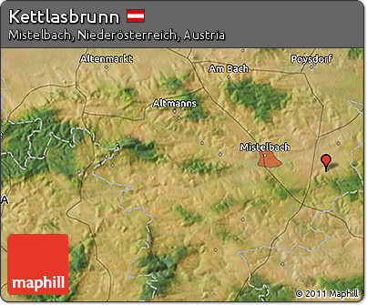 Satellite 3D Map of Kettlasbrunn