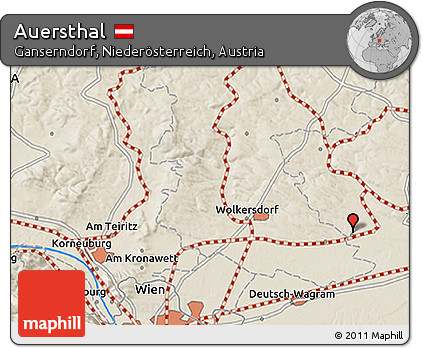 Shaded Relief 3D Map of Auersthal