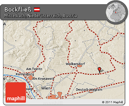 Shaded Relief 3D Map of Bockfließ