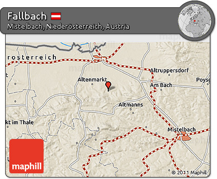 Shaded Relief 3D Map of Fallbach