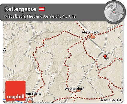 Shaded Relief 3D Map of Kellergasse