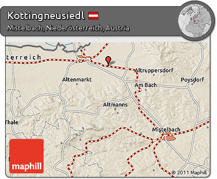 Shaded Relief 3D Map of Kottingneusiedl