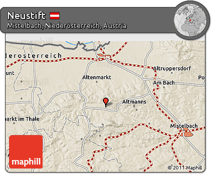 Shaded Relief 3D Map of Neustift