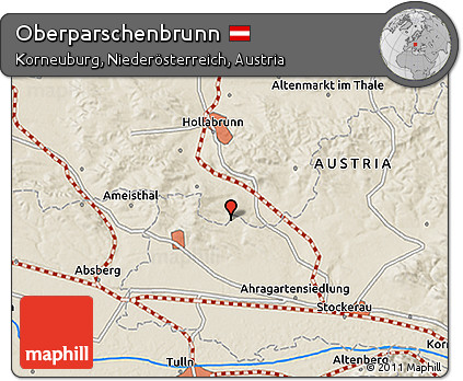 Shaded Relief 3D Map of Oberparschenbrunn