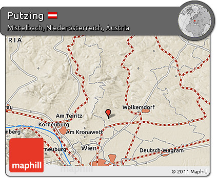 Shaded Relief 3D Map of Putzing