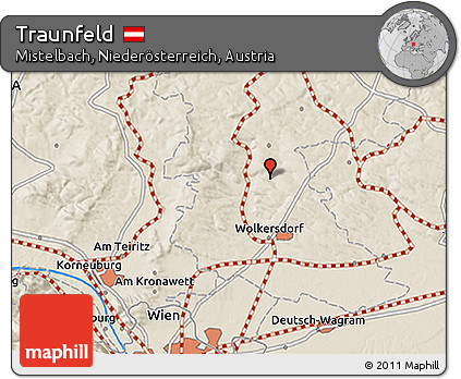 Shaded Relief 3D Map of Traunfeld