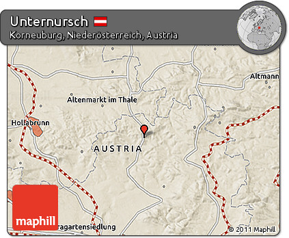 Shaded Relief 3D Map of Unternursch