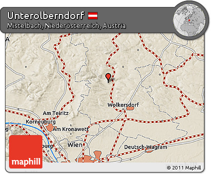 Shaded Relief 3D Map of Unterolberndorf