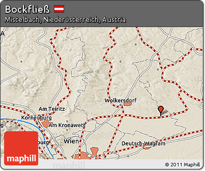 Shaded Relief 3D Map of Bockfließ