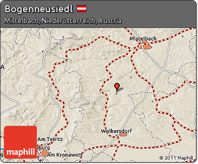 Shaded Relief 3D Map of Bogenneusiedl