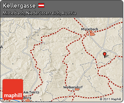 Shaded Relief 3D Map of Kellergasse