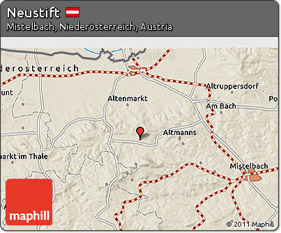 Shaded Relief 3D Map of Neustift