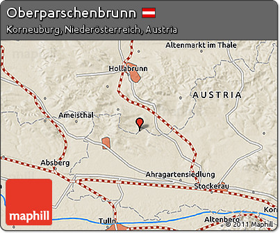 Shaded Relief 3D Map of Oberparschenbrunn