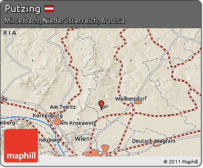 Shaded Relief 3D Map of Putzing