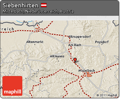 Shaded Relief 3D Map of Siebenhirten