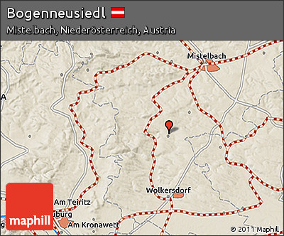 Shaded Relief 3D Map of Bogenneusiedl
