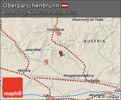 Shaded Relief 3D Map of Oberparschenbrunn