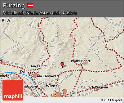 Shaded Relief 3D Map of Putzing