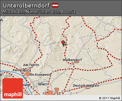 Shaded Relief 3D Map of Unterolberndorf