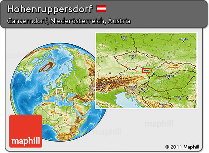 Physical Location Map of Hohenruppersdorf