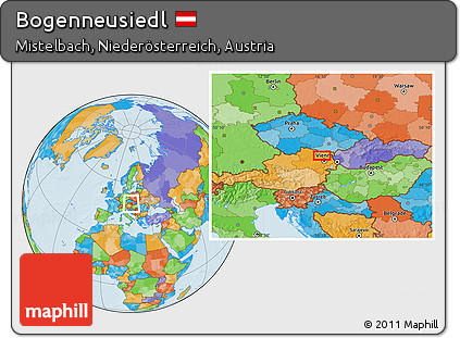 Political Location Map of Bogenneusiedl