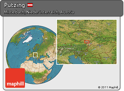 Satellite Location Map of Putzing