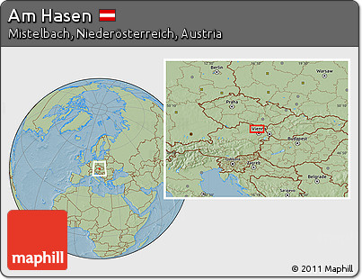 Savanna Style Location Map of Am Hasen, hill shading