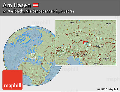 Savanna Style Location Map of Am Hasen, hill shading