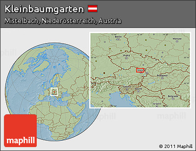 Savanna Style Location Map of Kleinbaumgarten, hill shading