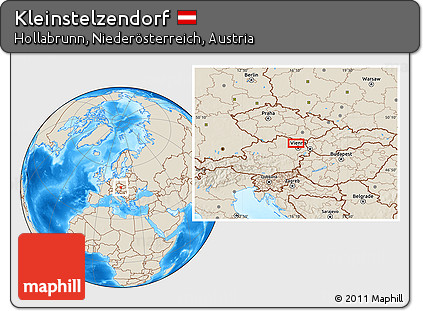 Shaded Relief Location Map of Kleinstelzendorf