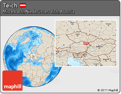 Shaded Relief Location Map of Teich