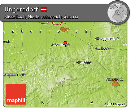 Physical Map of Ungerndorf