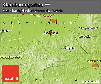 Physical Map of Kleinbaumgarten