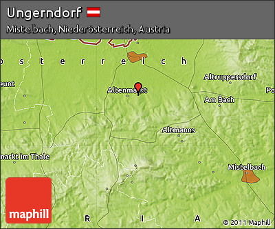 Physical Map of Ungerndorf