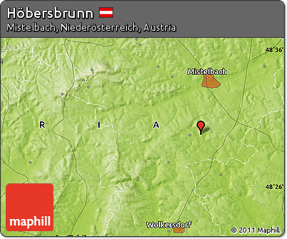 Physical Map of Höbersbrunn