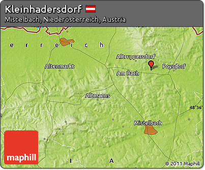 Physical Map of Kleinhadersdorf